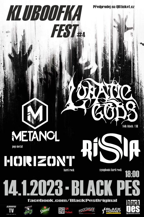 LUNATIC GODS | Rissla | Metanol | Horizont - PRAHA - Black Pes